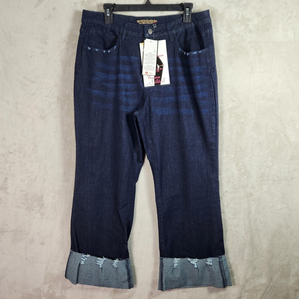 Women with Control Women 22W Petite Dark Indigo My Wonder Denim Aya Jean A607257